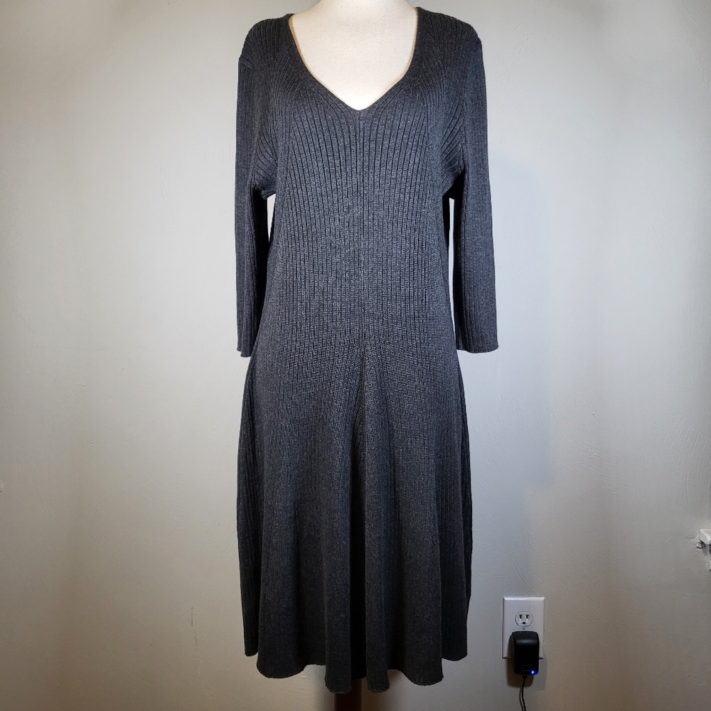 Lane Bryant Gray Cable Knitt Sweater Dress Size 14/16